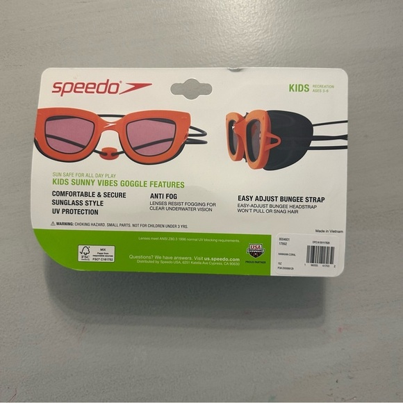 Speedo Sunny Vibes Goggle Features Sunglass Style Anti-Fog Kids Ages 3-6 NWT - Picture 6 of 6